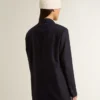 Women's midnight blue wool single-breasted blazer