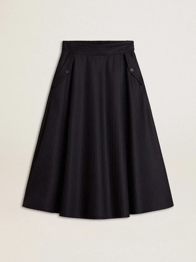 Women’s midnight blue wool skirt