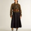 Women’s midnight blue wool skirt