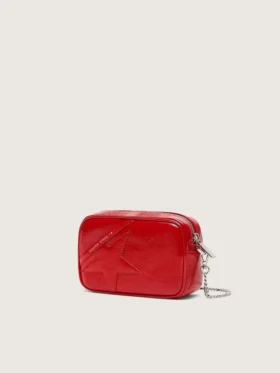 Women’s Mini Star Bag in red painted leather with tone-on-tone star
