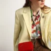 Women's Mini Star Bag in red painted leather with tone-on-tone star