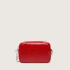 Women's Mini Star Bag in red painted leather with tone-on-tone star