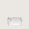 Women's Mini Star Bag in silver laminated leather with tone-on-tone star