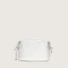 Women's Mini Star Bag in silver laminated leather with tone-on-tone star