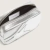 Women's Mini Star Bag in silver laminated leather with tone-on-tone star
