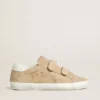 Women’s Old School in beige suede with white leather heel tab