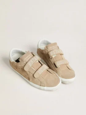 Women’s Old School in beige suede with white leather heel tab