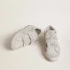 Women's Old School in light gray suede with a leather star with micro-glitter