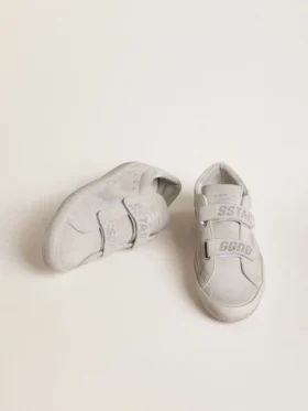 Women’s Old School in light gray suede with a leather star with micro-glitter