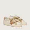 Women’s Old School in pearl suede with brick-red leather star and raffia strap