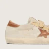 Women’s Old School in pearl suede with brick-red leather star and raffia strap