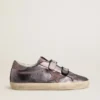 Women’s Old School in purple laminated leather with lilac nubuck star and heel tab
