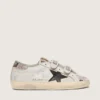 Women’s Old School in white leather with black leather star and snake-print inserts