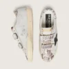 Women’s Old School in white leather with black leather star and snake-print inserts