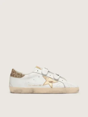 Women's Old School with gold star in laminated leather