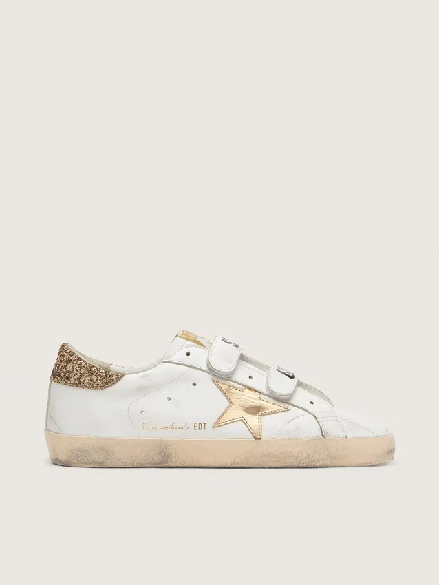 Women's Old School with gold star in laminated leather