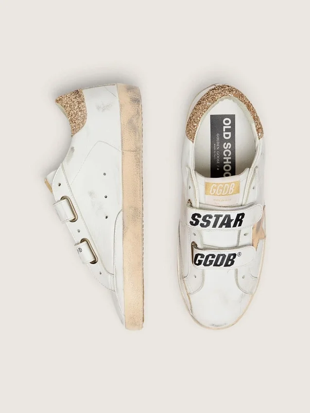 Women's Old School with gold star in laminated leather