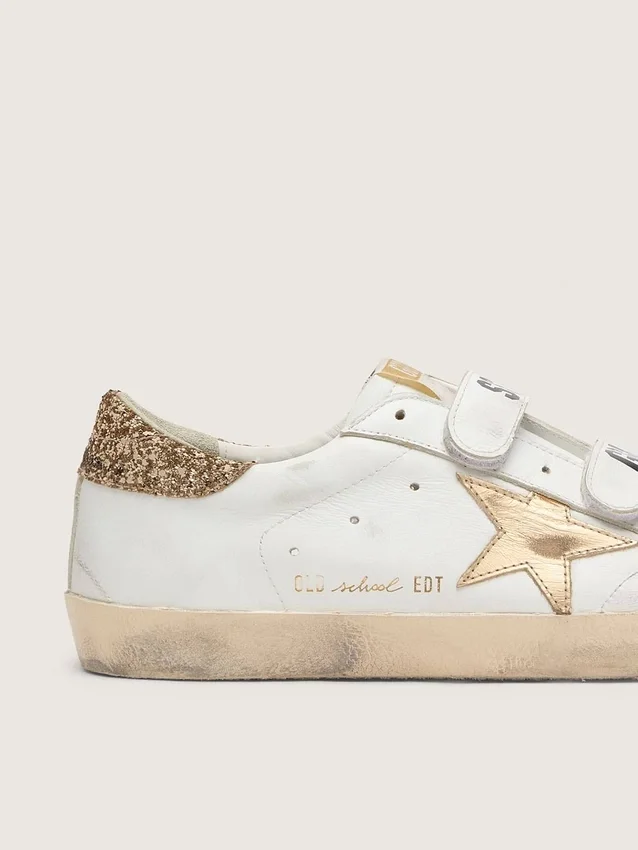 Women's Old School with gold star in laminated leather