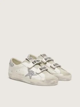 Women’s Old School with silver glitter star and ice-gray suede tongue