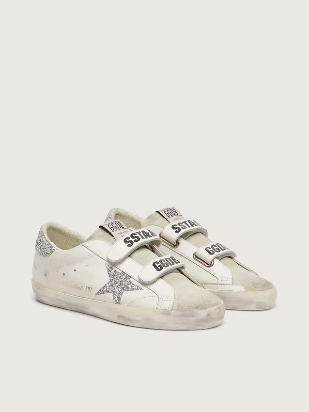Women’s Old School with silver glitter star and ice-gray suede tongue