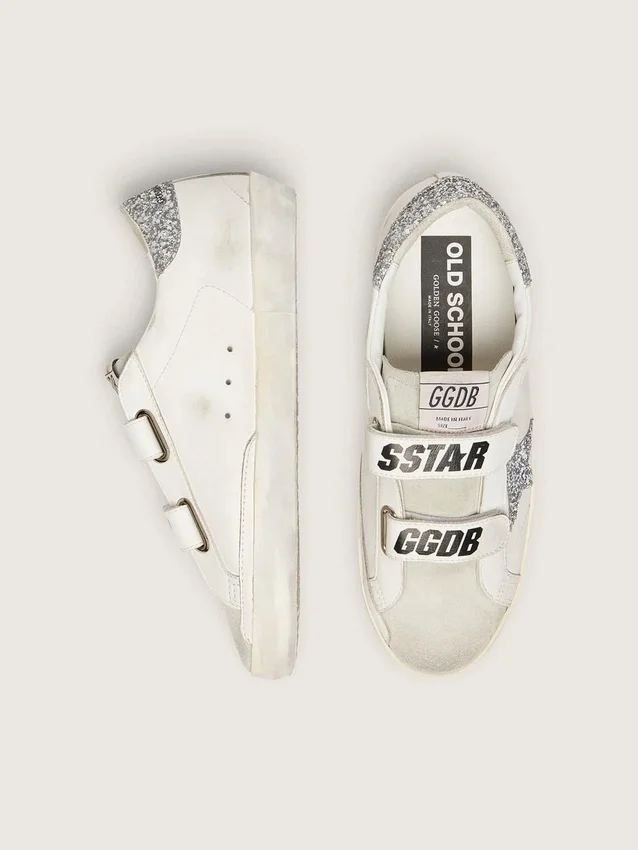 Women’s Old School with silver glitter star and ice-gray suede tongue