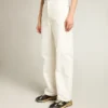 Women's optical white-colored cotton denim pants