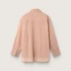 Women’s oversized shirt in coral cotton voile with pleated detail