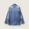 Women's oversized shirt with a lived-in denim effect