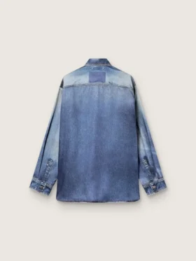 Women’s oversized shirt with a lived-in denim effect