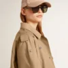 Women's oversized trench coat with crystals
