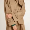 Women's oversized trench coat with crystals