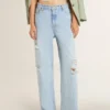 Women’s pants in lived-in effect denim