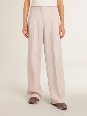 Women’s pants in pink tailored wool fabric