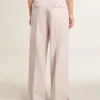 Women's pants in pink tailored wool fabric