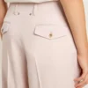 Women's pants in pink tailored wool fabric