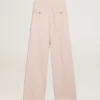 Women's pants in pink tailored wool fabric