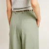 Women's pants in sage-green wool