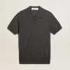 Women’s polo shirt in anthracite merino wool