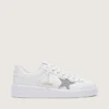 Women’s Purestar in white leather with silver Swarovski crystal star