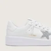 Women’s Purestar in white leather with silver Swarovski crystal star