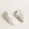 Women’s Purestar with white leather star and anthracite glitter heel tab
