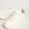 Women’s Purestar with white leather star and anthracite glitter heel tab