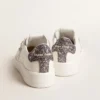 Women’s Purestar with white leather star and anthracite glitter heel tab