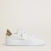 Women’s Purestar with white leather star and brown crystal heel tab