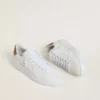 Women’s Purestar with white leather star and brown crystal heel tab