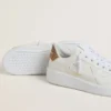 Women’s Purestar with white leather star and brown crystal heel tab