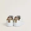 Women’s Purestar with white leather star and brown crystal heel tab