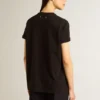 Women’s regular-fit distressed T-shirt in black