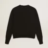 Women's round-neck sweater in black wool