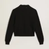 Women’s round-neck sweater in dark blue cotton
